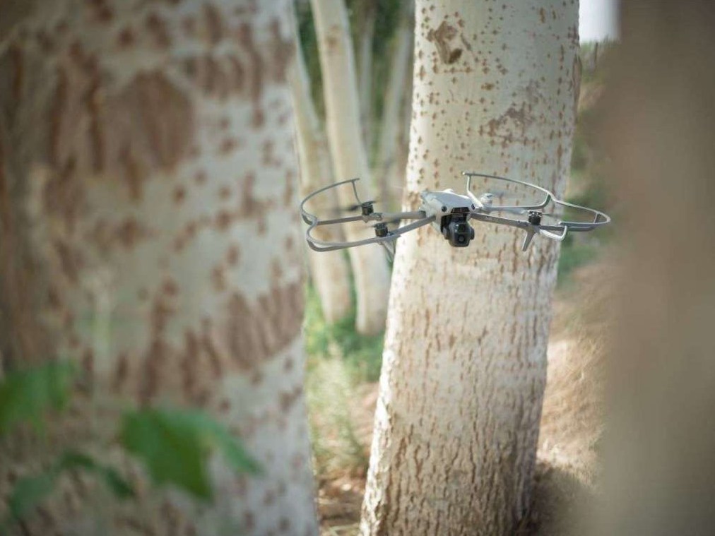 dji air 3S mezi stromy prekazky